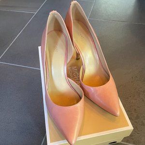 MICHAEL KORS Nathalie Flex, Rose/Pink Leather Pumps, Size 8.5